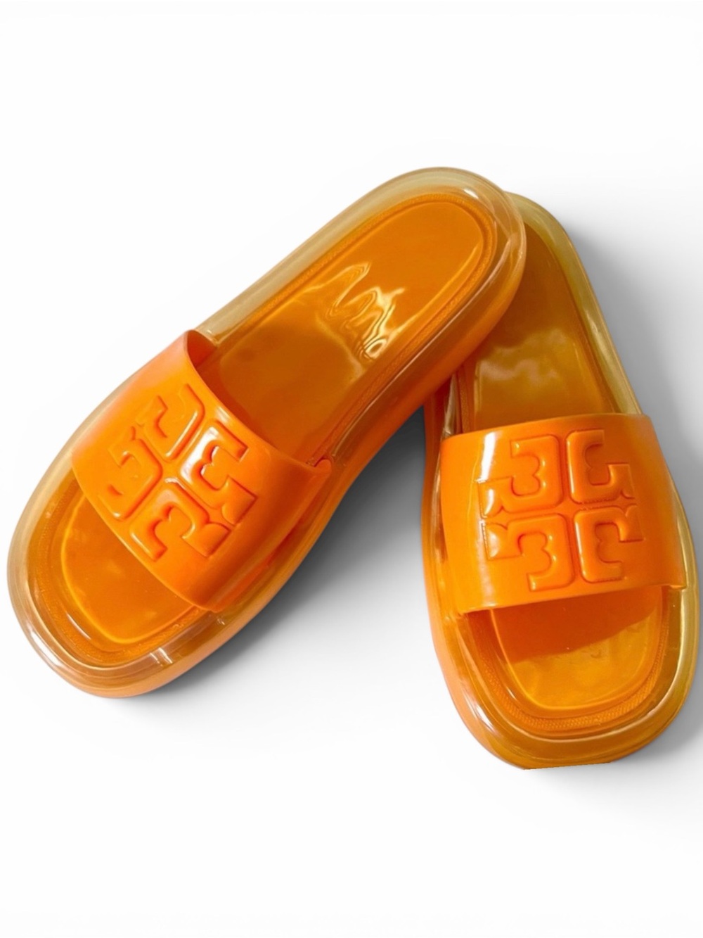 Tory Burch Bubble Jelly Slides in Bumblebee